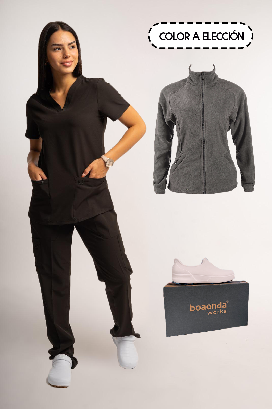 Spandex + Campera Polar + Zueco