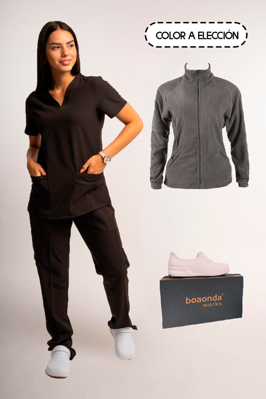 Spandex + Campera Polar + Zueco